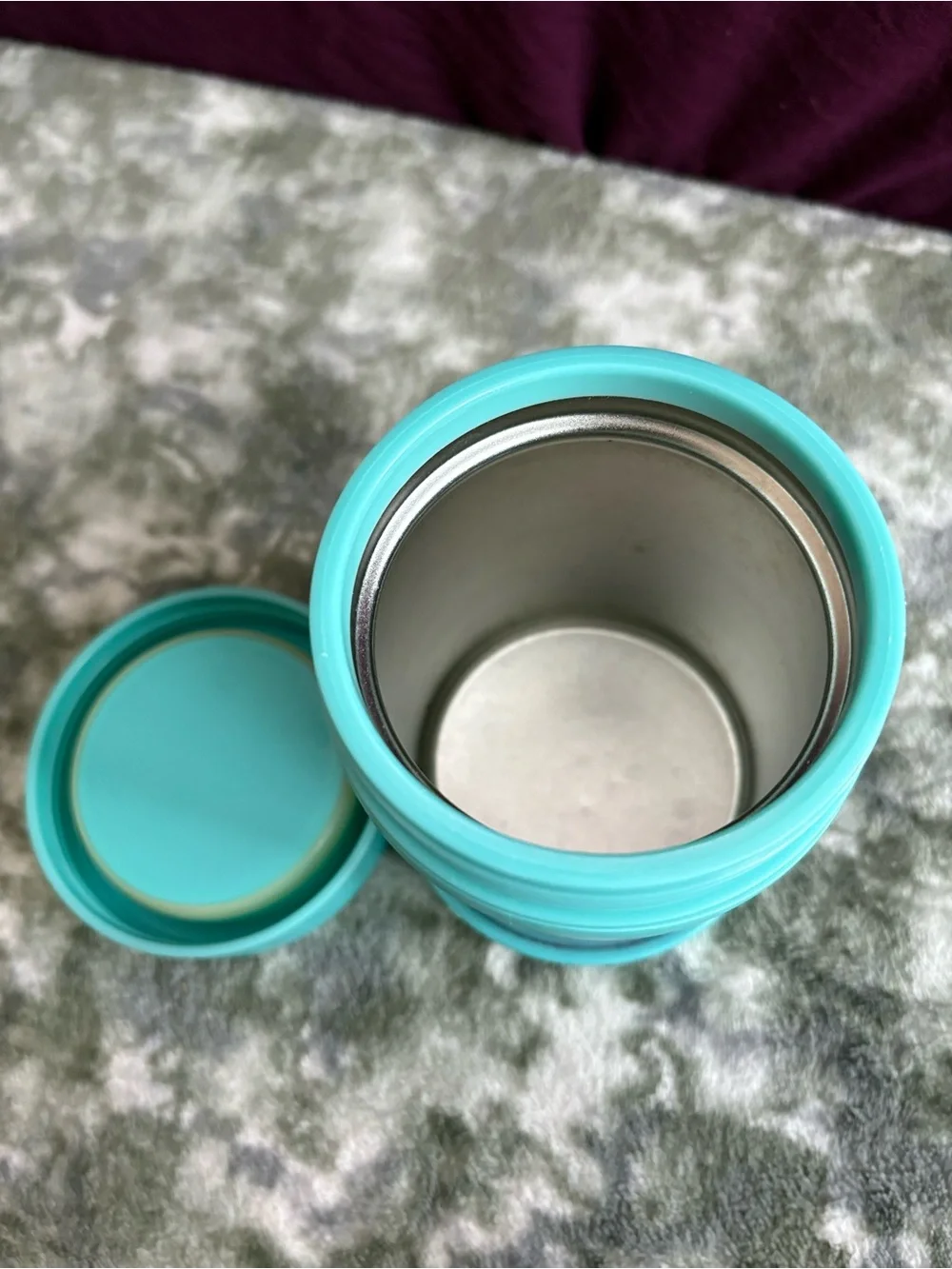 Crocodile Creek Purple Floral Insulated Stainless Steel Kids Food Jar Thermos